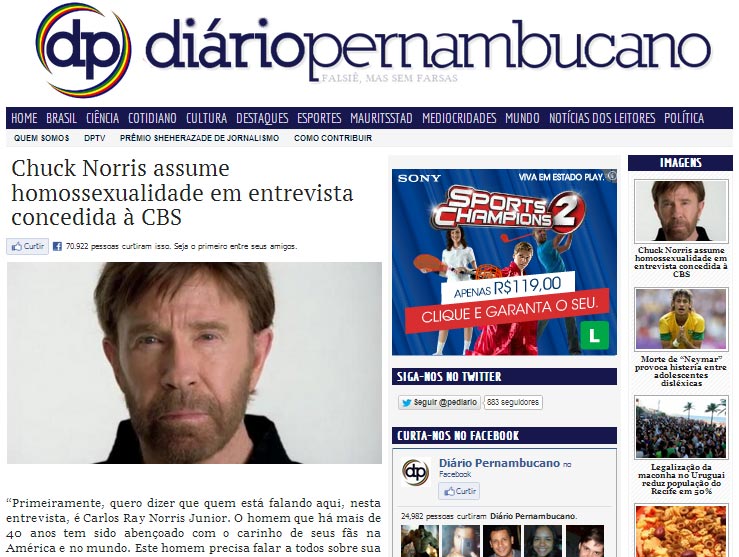 Não, Chuck Norris NÃO é Gay