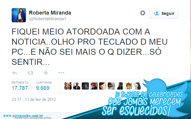 10 Tweets de celebridades que jamais devem ser esquecidos!