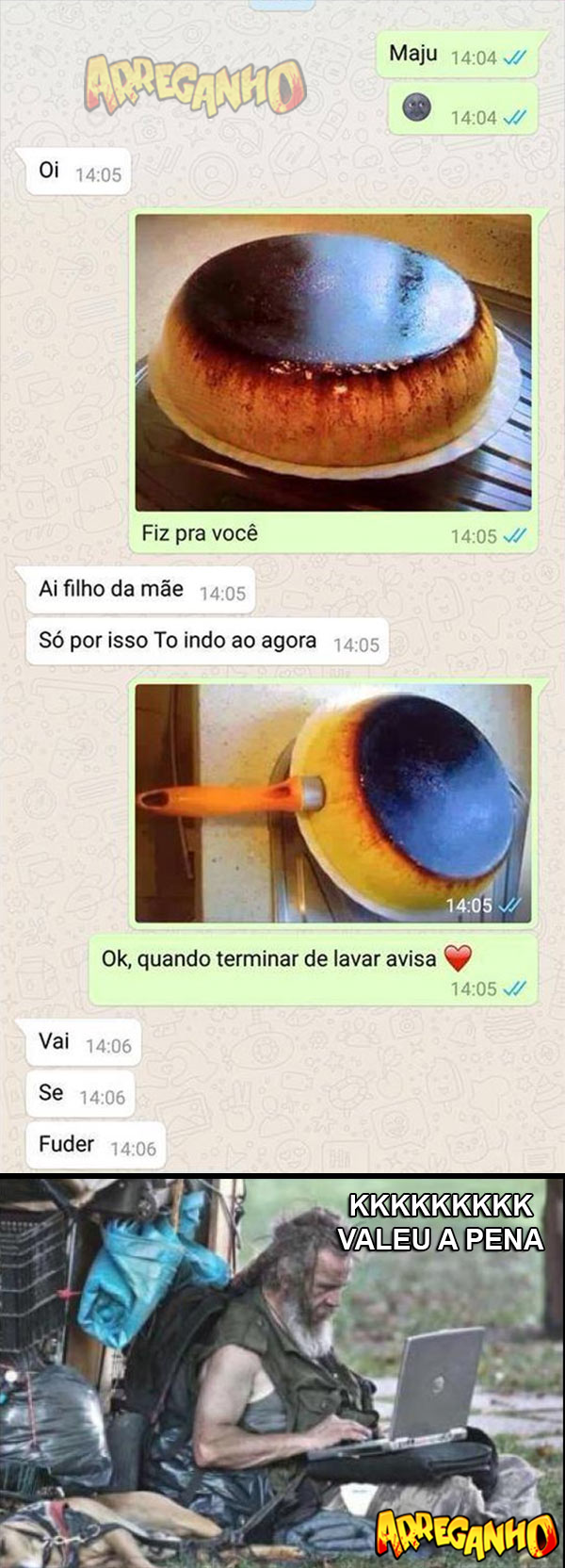 Perde a mulher mas não perde a piada