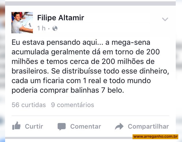 Sobre o prêmio da megasena