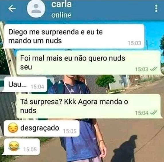 Me surpreenda e eu mando um nudes